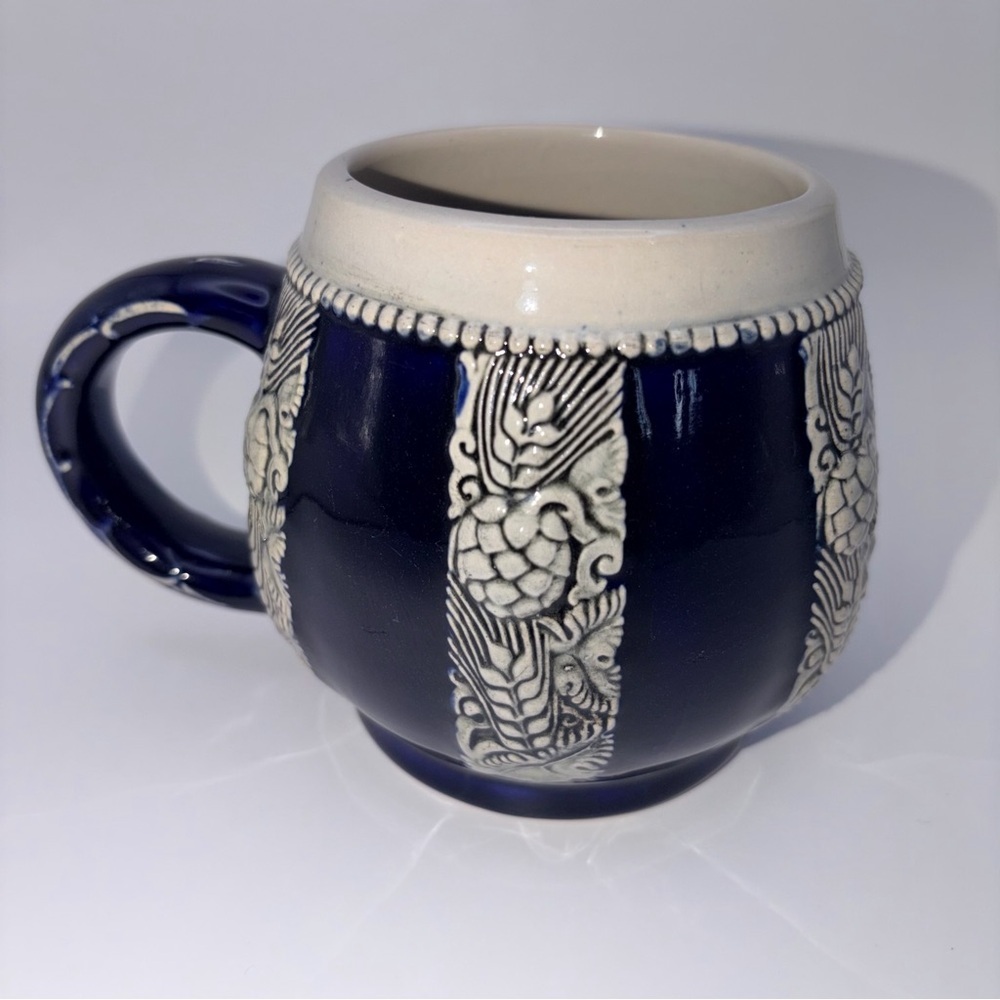 Vintage German Beer Stein Mug |Cobalt Blue & Gray |Made in Germany Stoneware